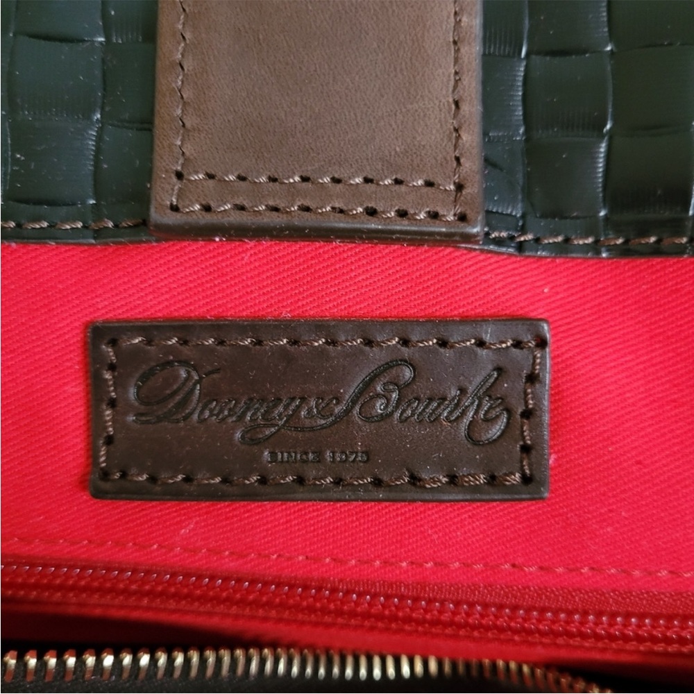 Dooney & Bourke Black Woven Leather Tote with Brown Accents - Picture 10 of 16